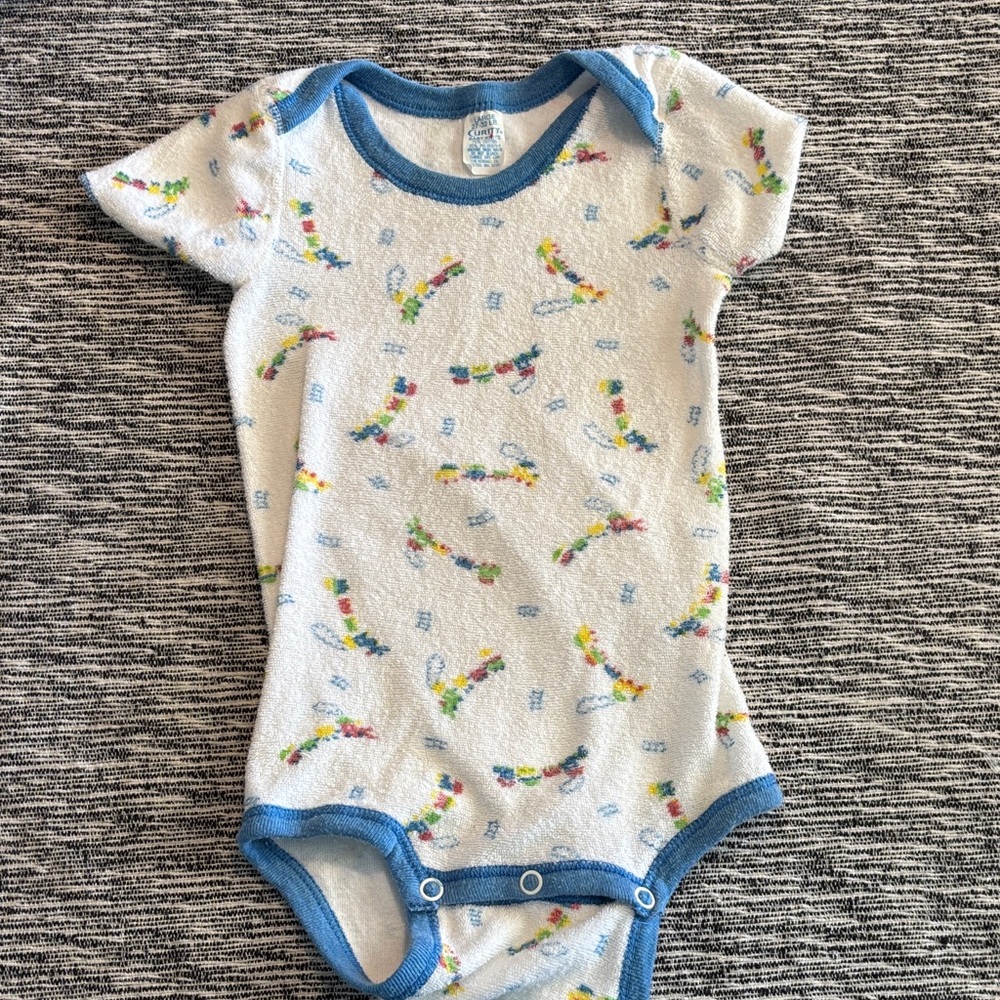 Vintage baby onesie train towel Kids One Piece